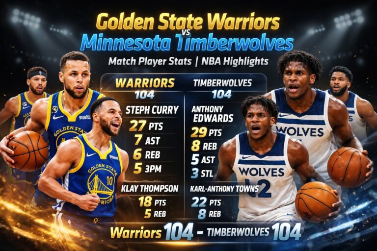 Golden State Warriors vs Timberwolves Match Player Stats