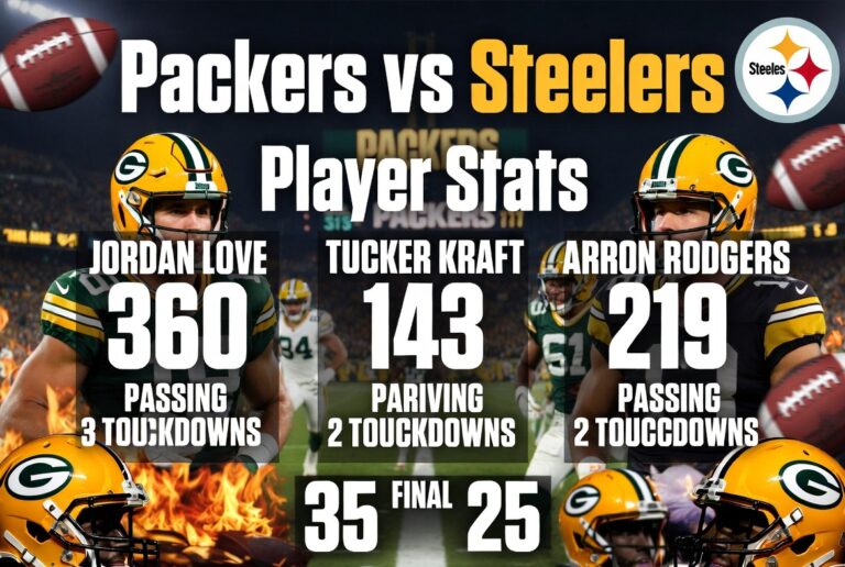 Green Bay Packers vs Pittsburgh Steelers Match Player Stats