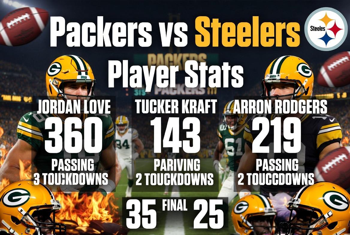 Green Bay Packers vs Pittsburgh Steelers Match Player Stats